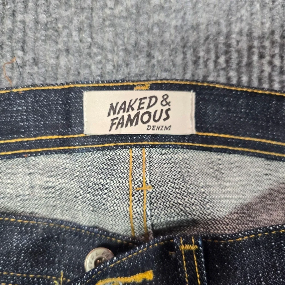 Naked & Famous Weird Guy Elephant 12 Jeans Mens 31x32 Blue Raw Denim Selvedge
